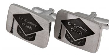 Handgefertigte Manschettenknöpfe Sterling Silber mit Gravur rechteckig