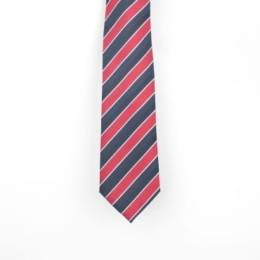 Krawatte, Gestreift, Rot - Dunkelblau