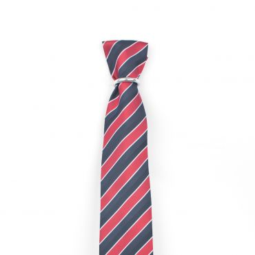 Krawatte, Gestreift, Rot - Dunkelblau